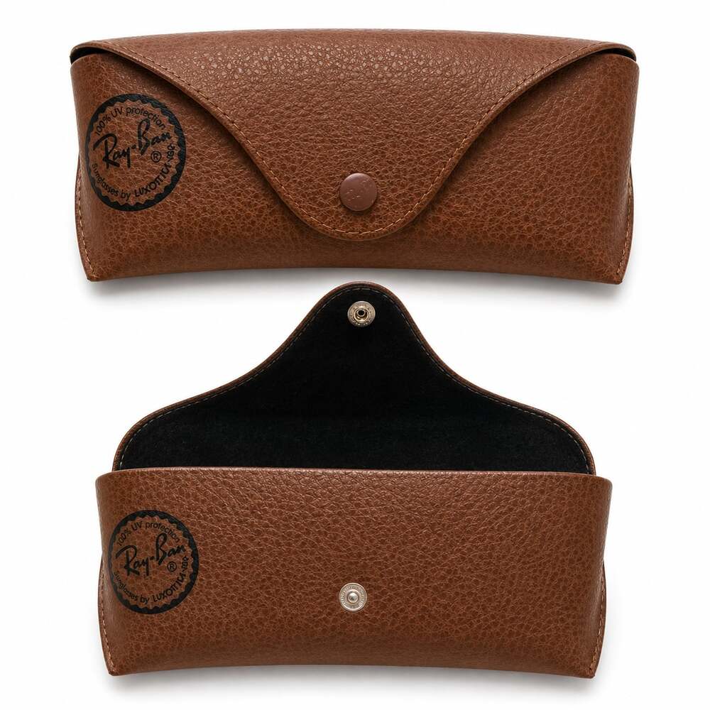 Ray-Ban Luxottica Brown Sunglasses Eyeglasses Case Snap Closure Case Only